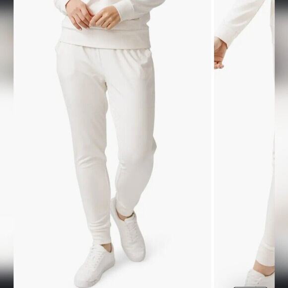 cozy earth Other - Cozy Earth White Cream Elastic Waist Bamboo Jogger Pajama Pants‎ Size 2XL
